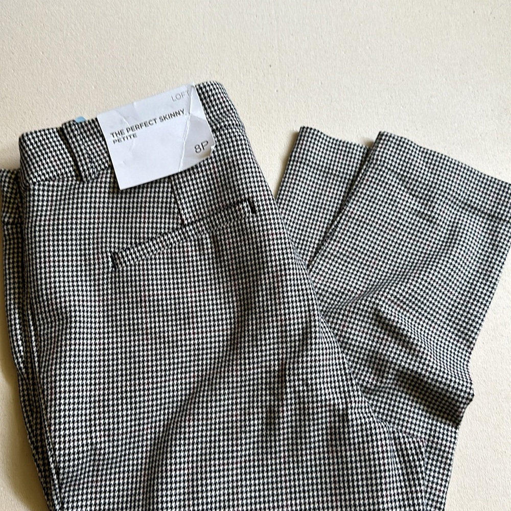 Houndstooth skinny pants from Loft